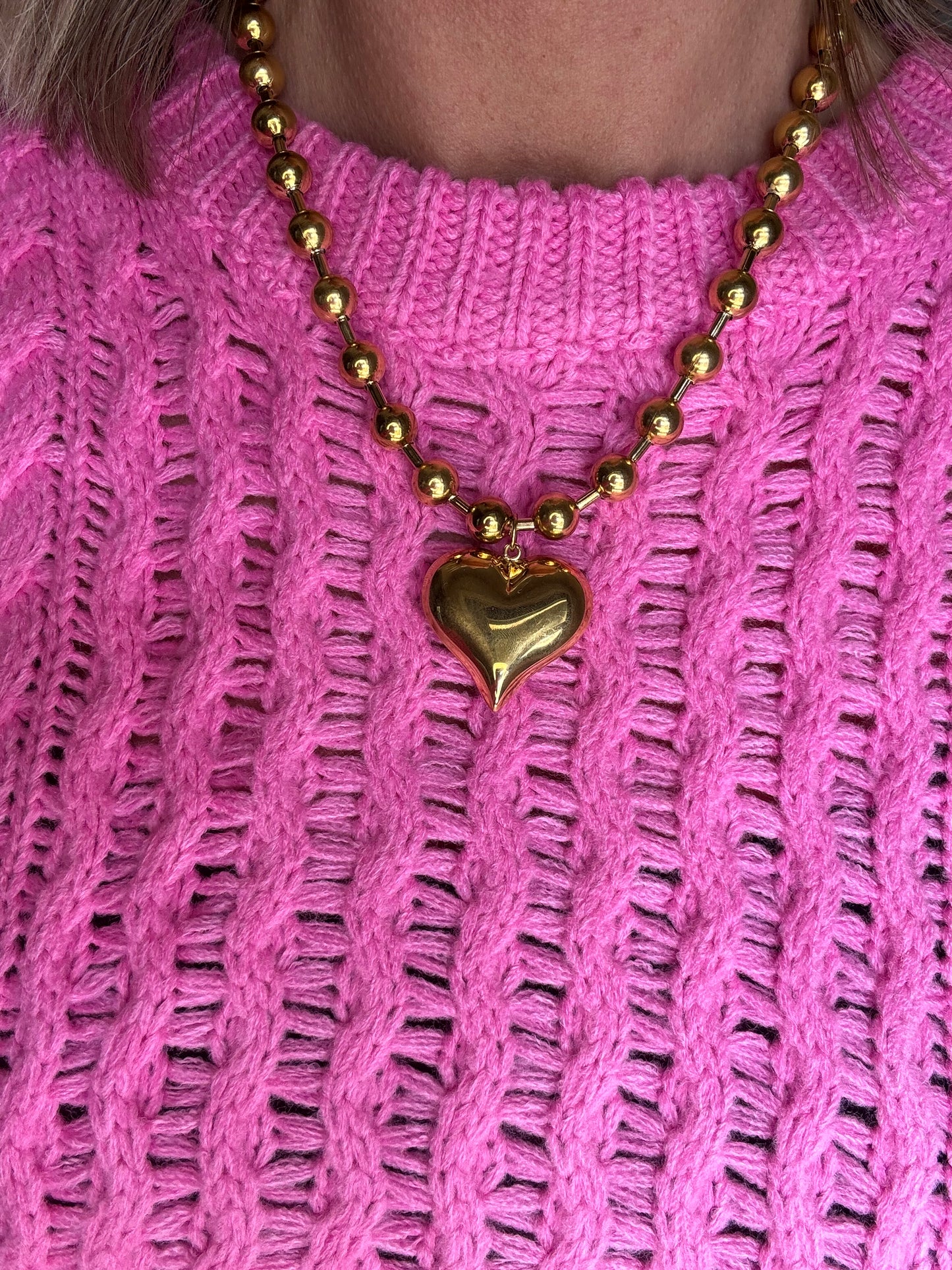 Chunky Gold Heart Necklace