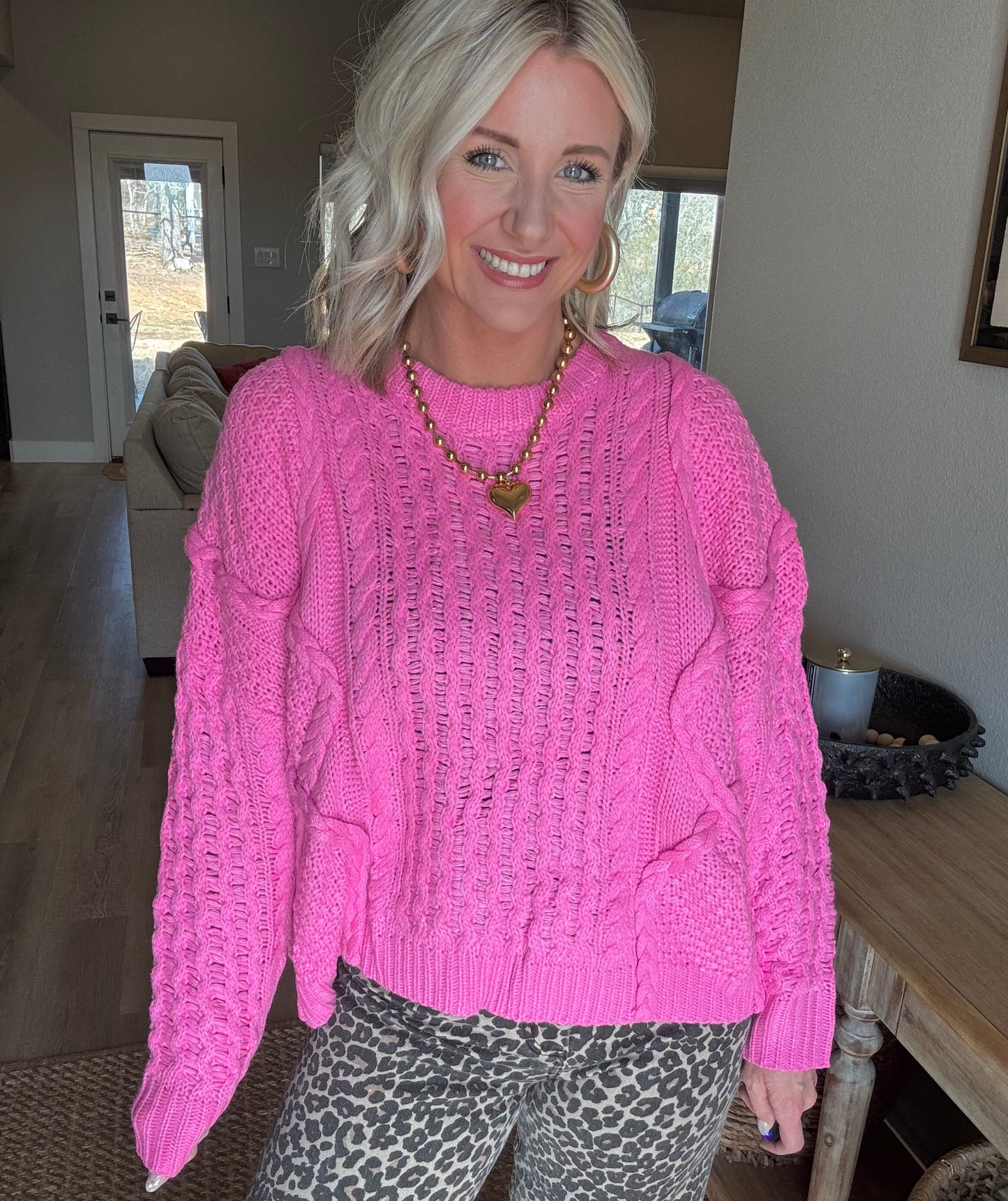 Pink Cosmos Sweater