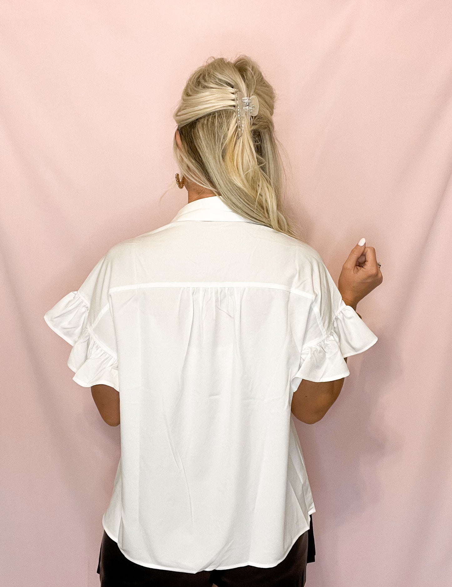 Flutter Sleeve Button Up