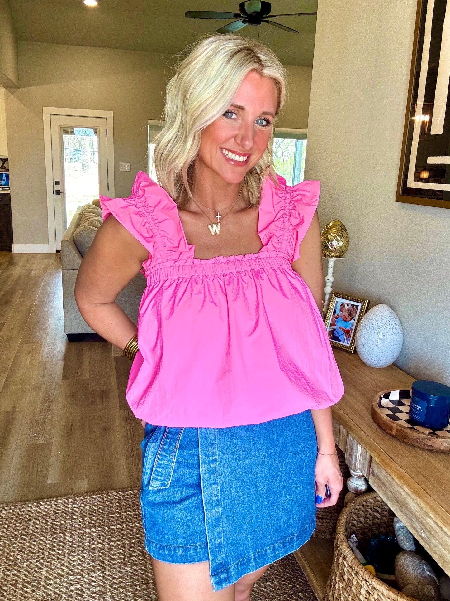Denim Buckle Skort