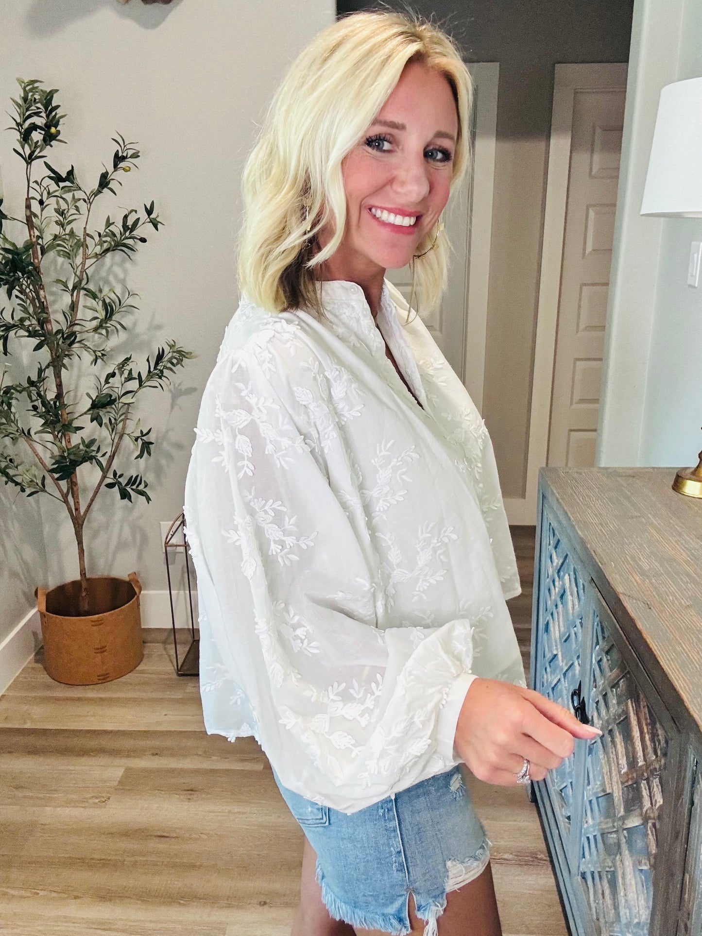 Ivory Bloom Top