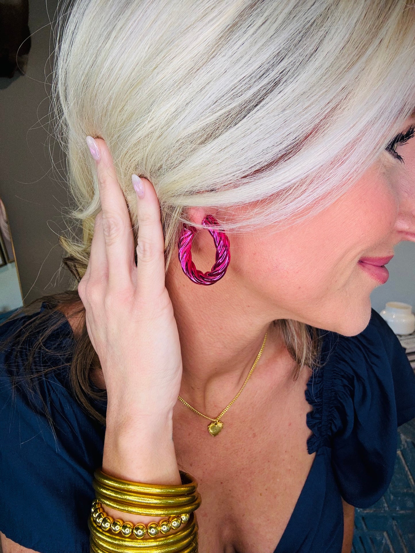 Magenta Cable Hoops