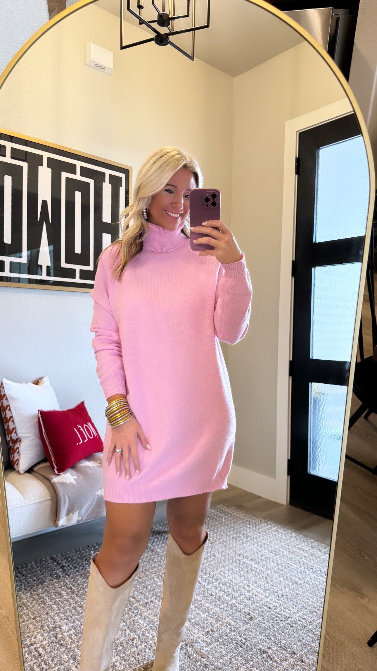 Candy Pink Sweater Dress