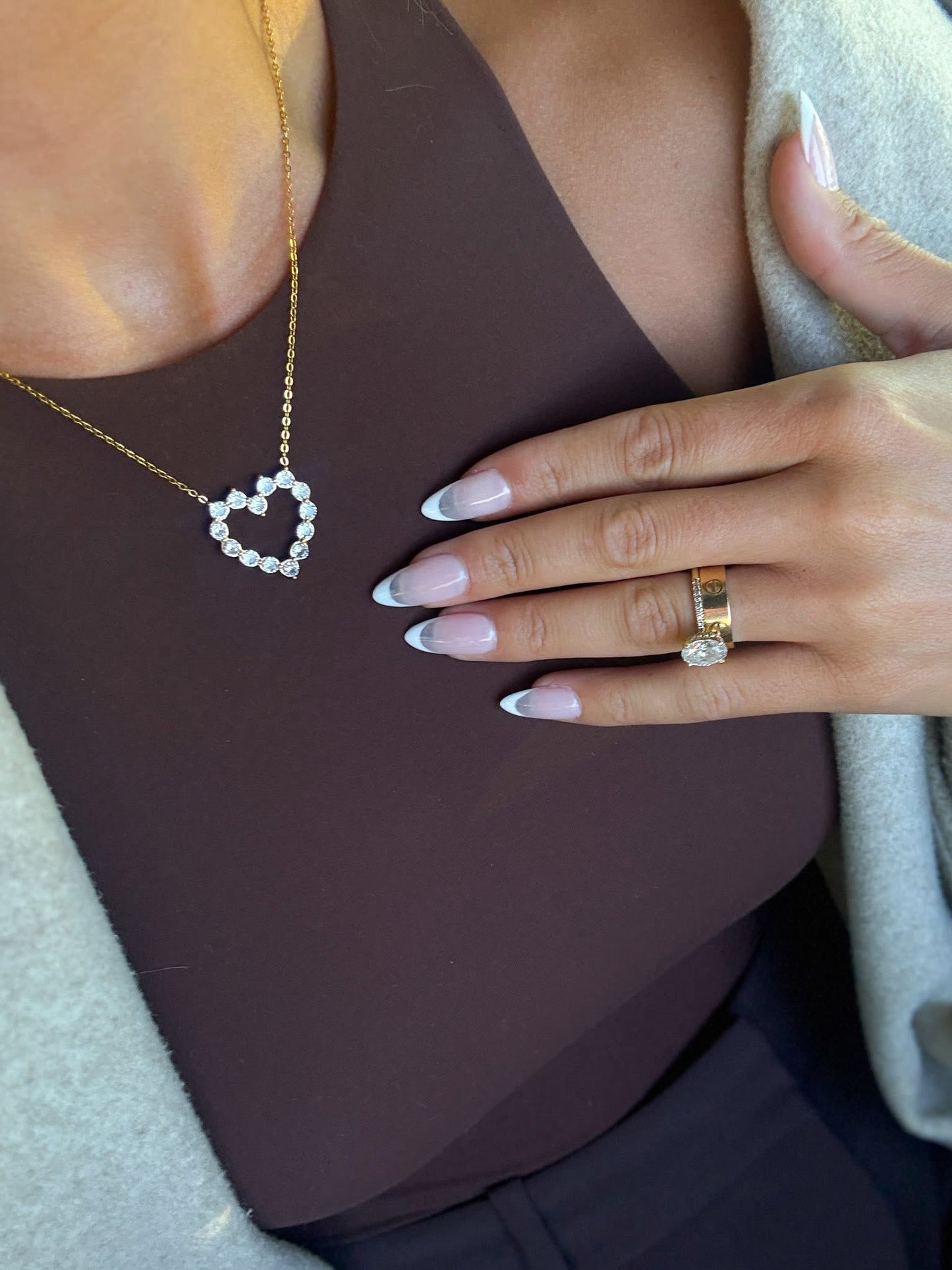 Gold Diamond Heart Necklace