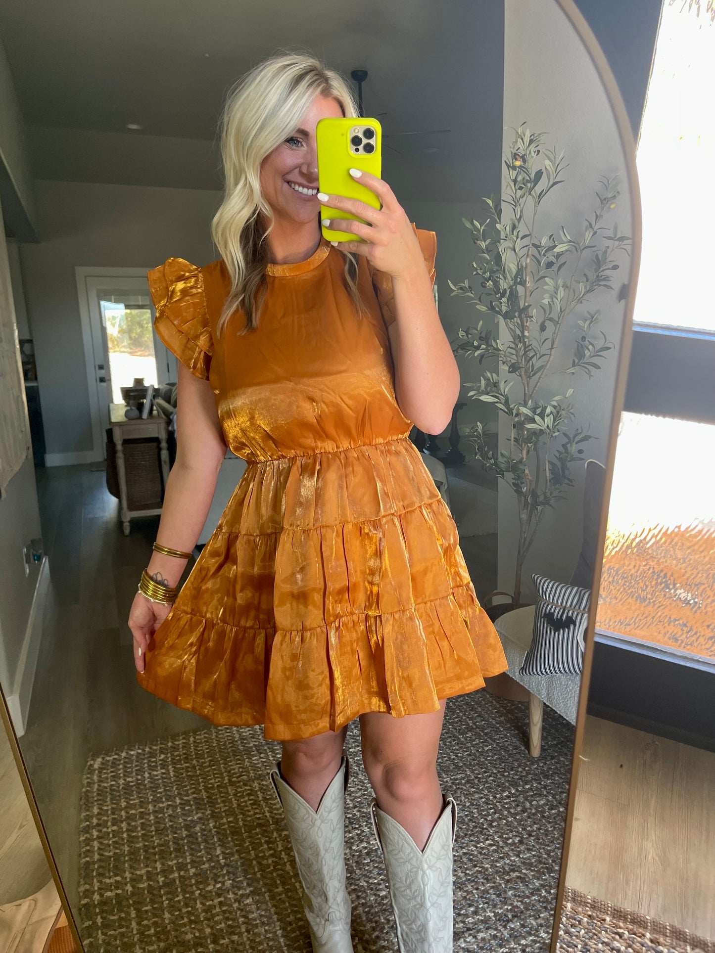 Orange Shimmer Dress