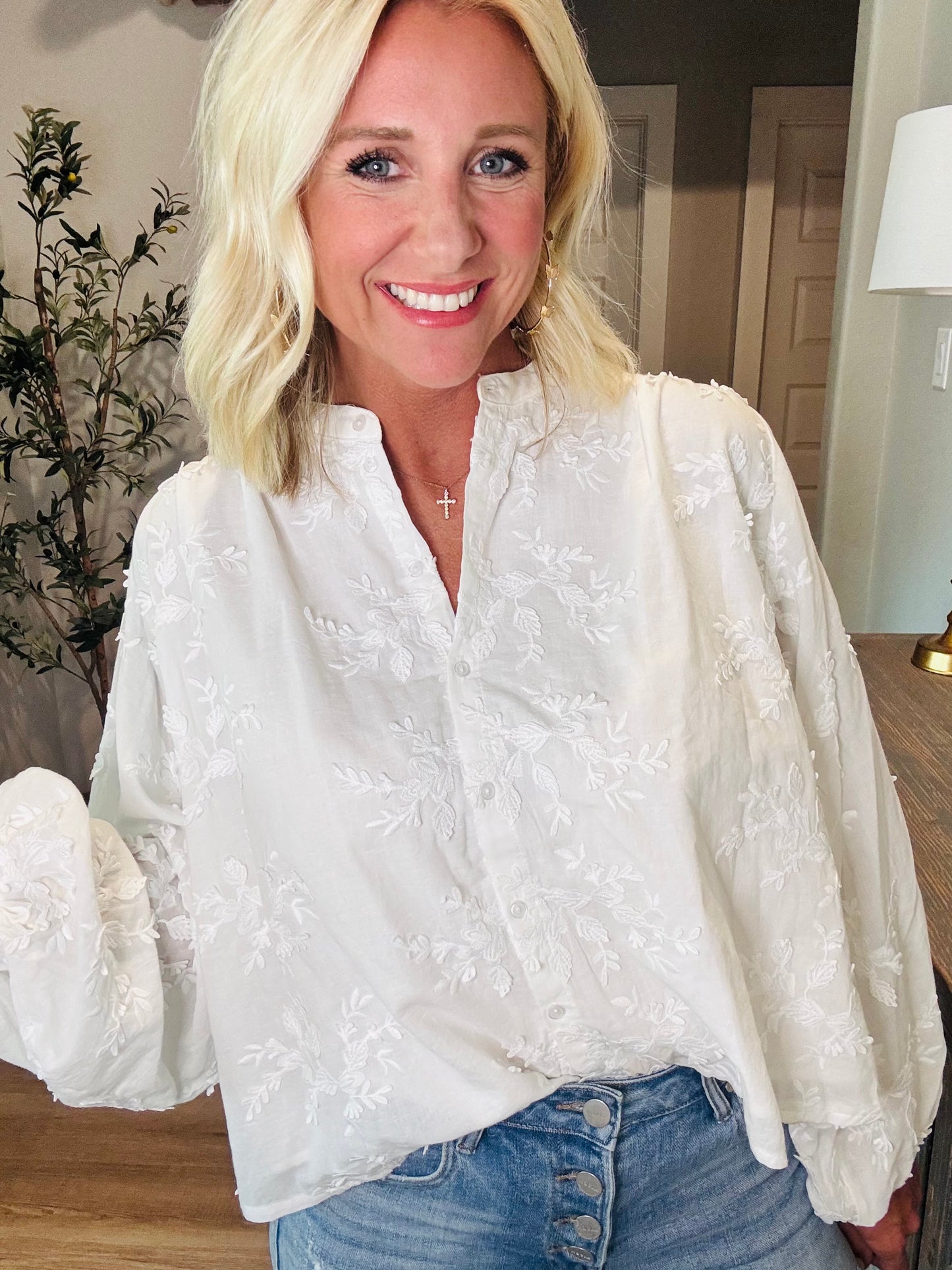Ivory Bloom Top