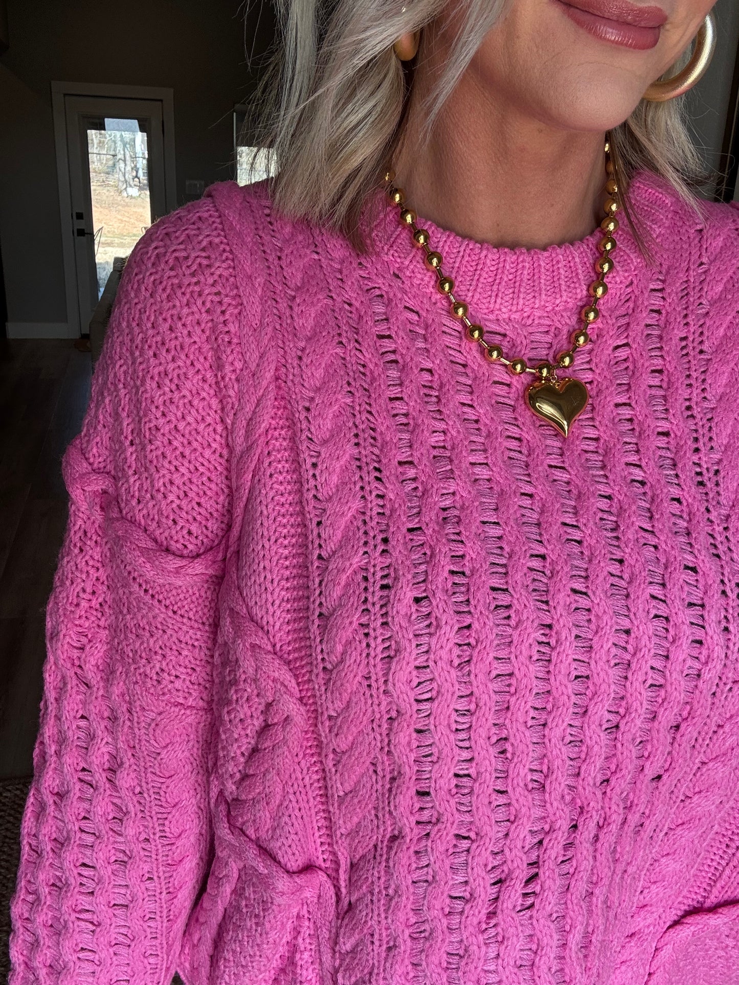 Pink Cosmos Sweater