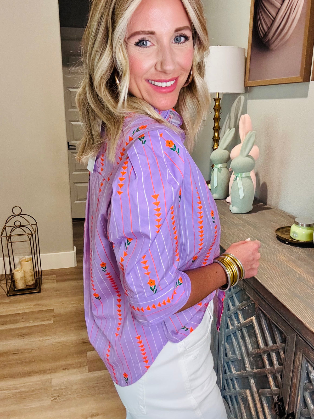Lavender Bloom Button-Up