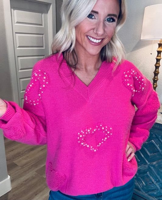 Pearl Hearts Sweater