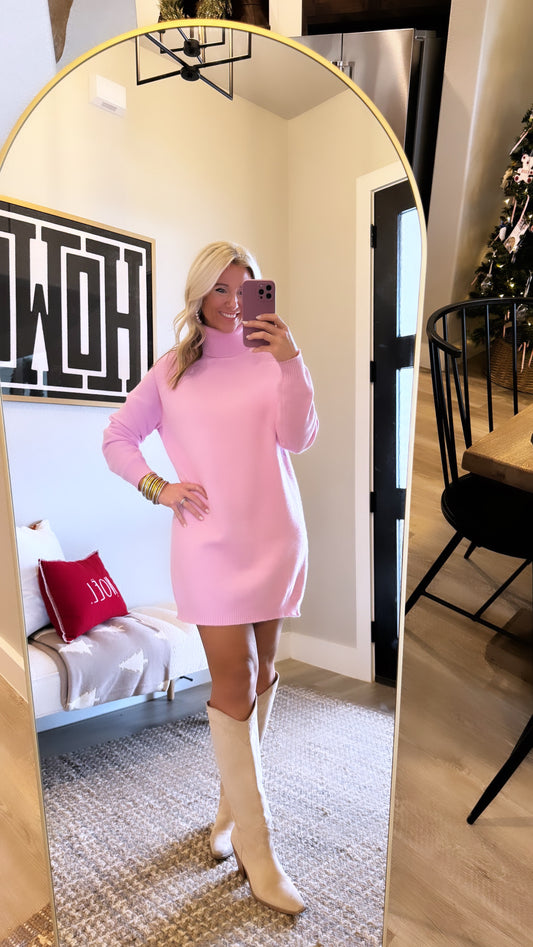 Candy Pink Sweater Dress