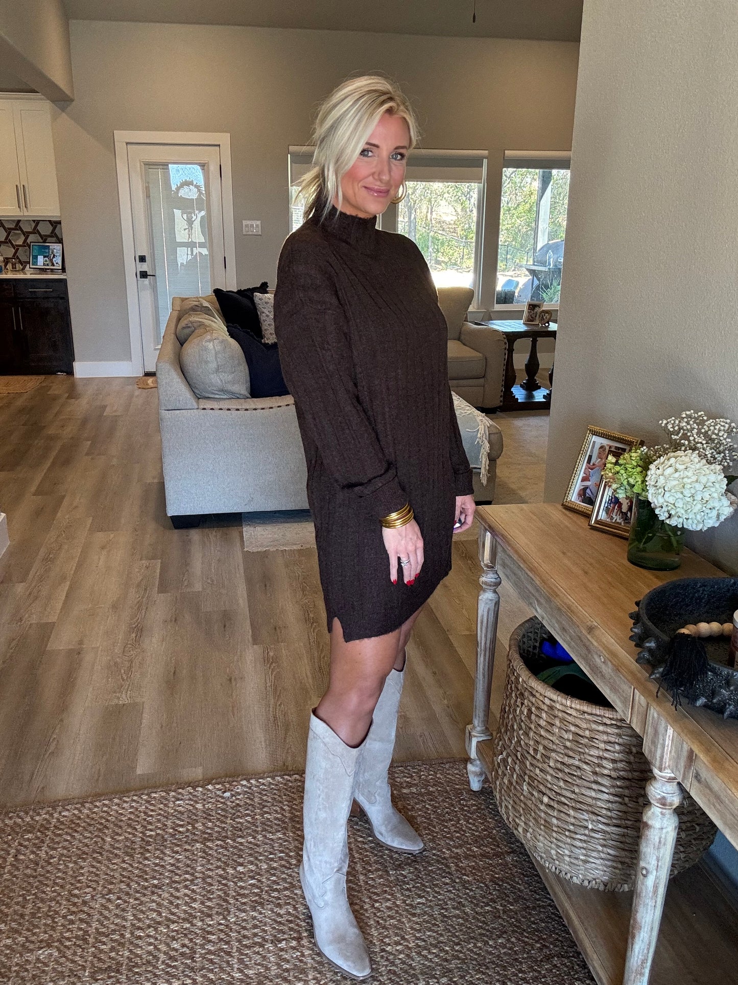 Chocolate Brown Sweater Dress