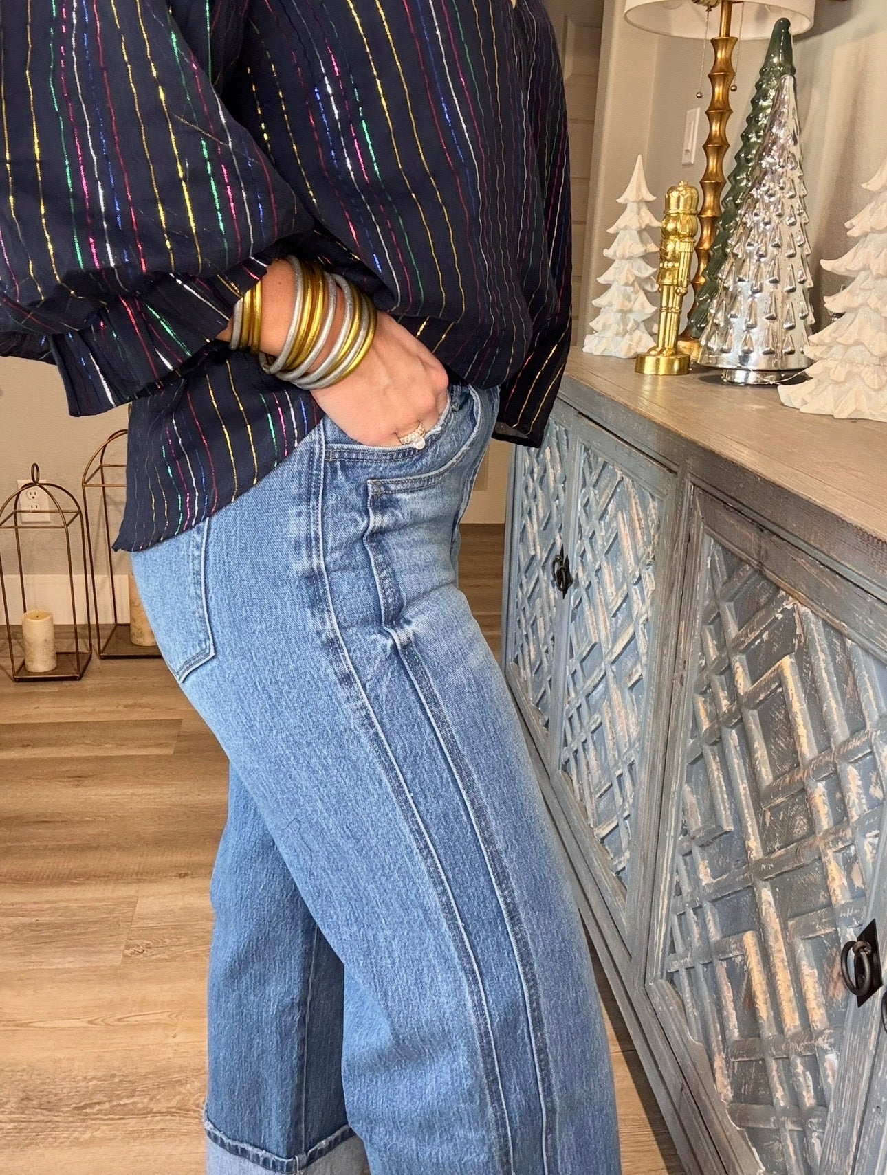 Risen Super High Cuffed Jeans