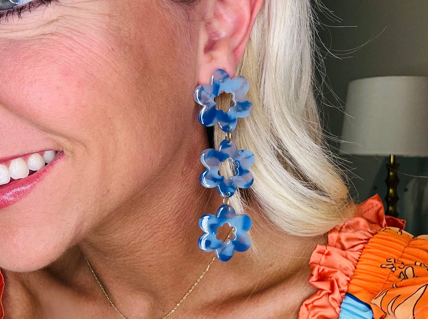 Blue Tortoise Earrings