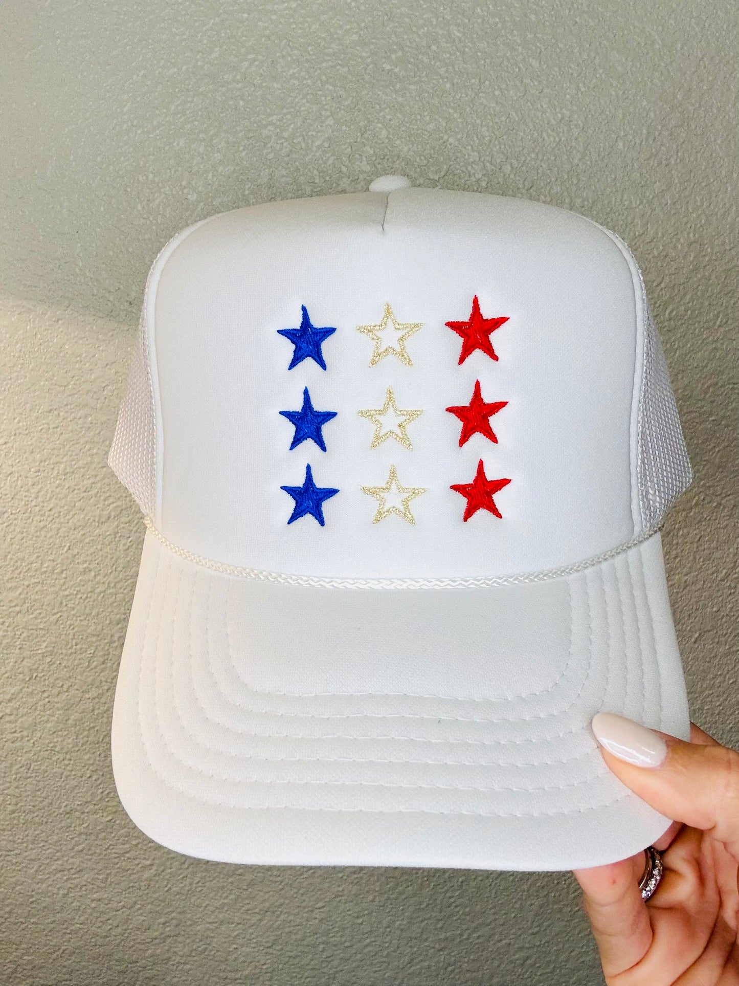 4th of July Star Embroidered Hat