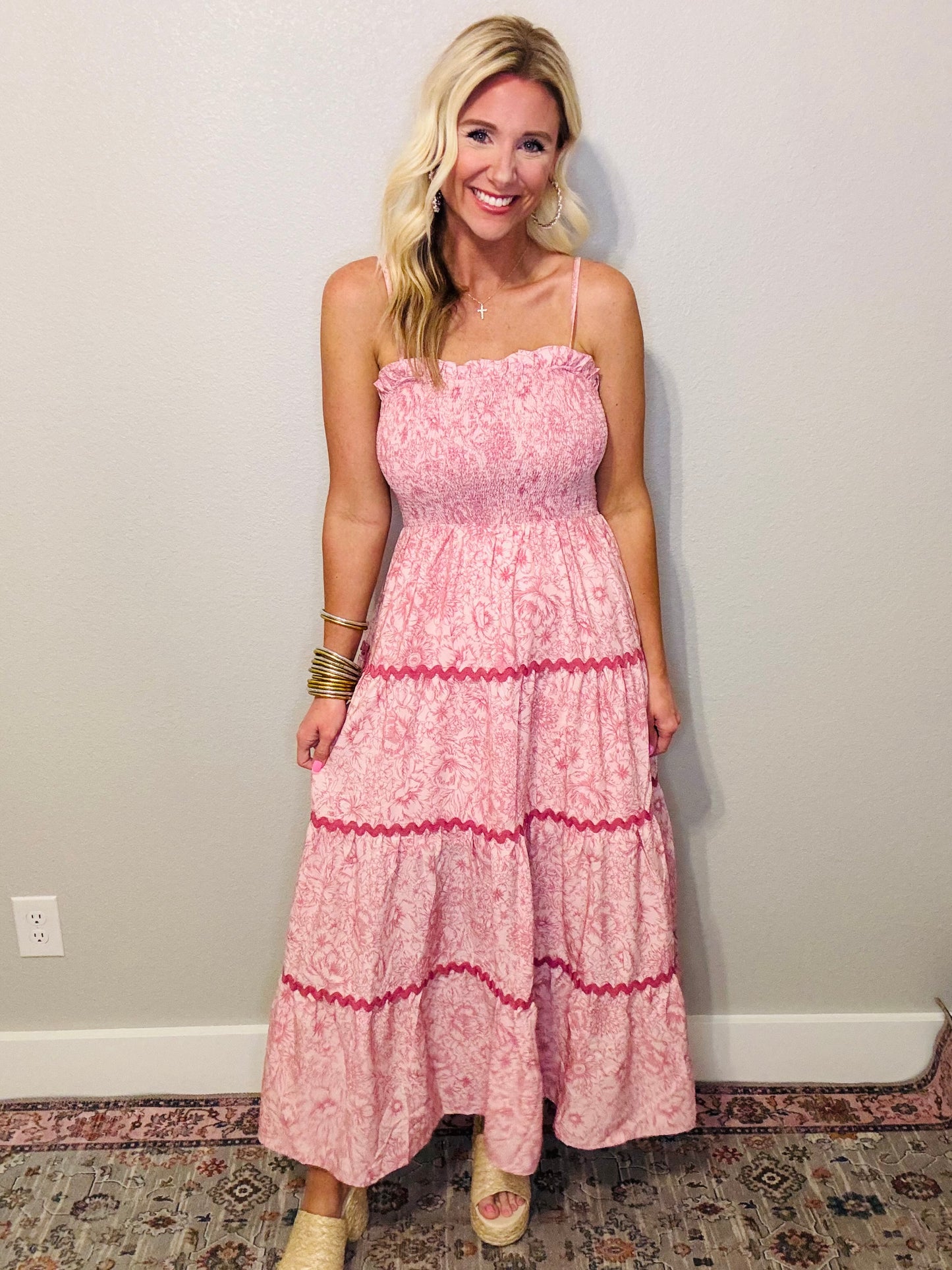 Pink Ric Rac Floral Maxi