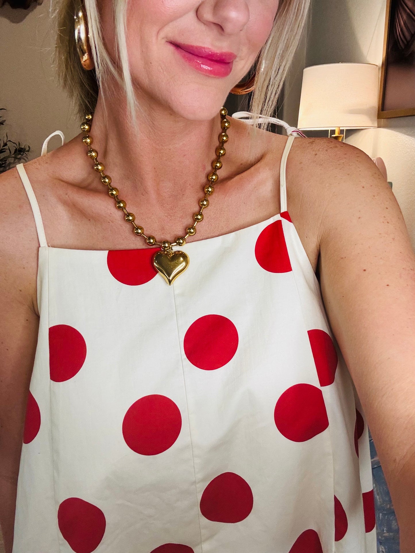 Scarlet Polka Dot Dress