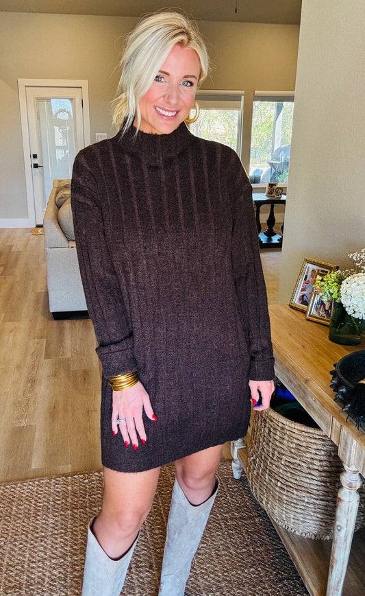 Chocolate Brown Sweater Dress