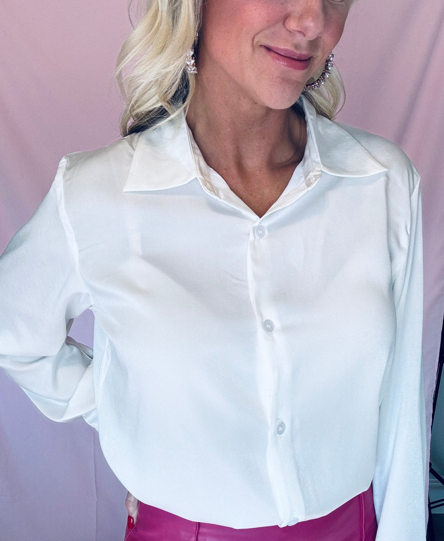 White Satin Blouse