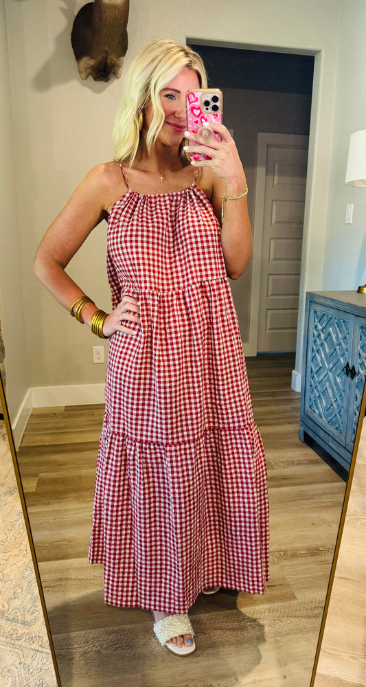 Red Gingham Maxi