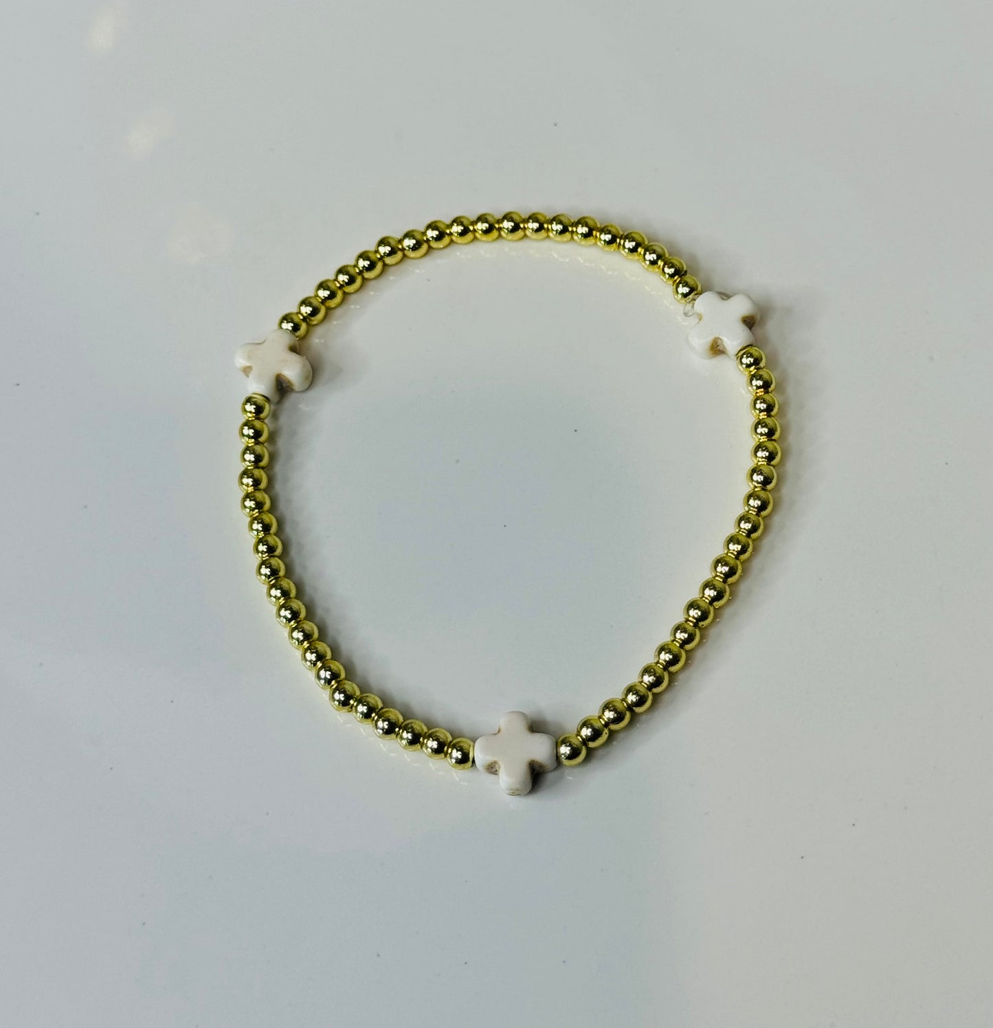 White Cross Bracelet