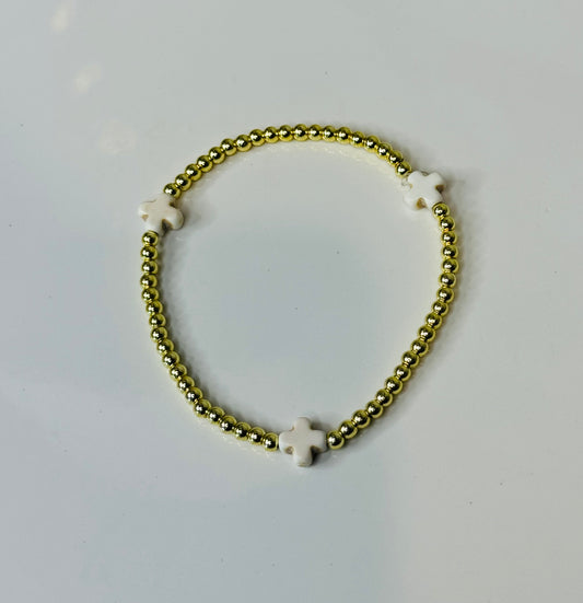 White Cross Bracelet