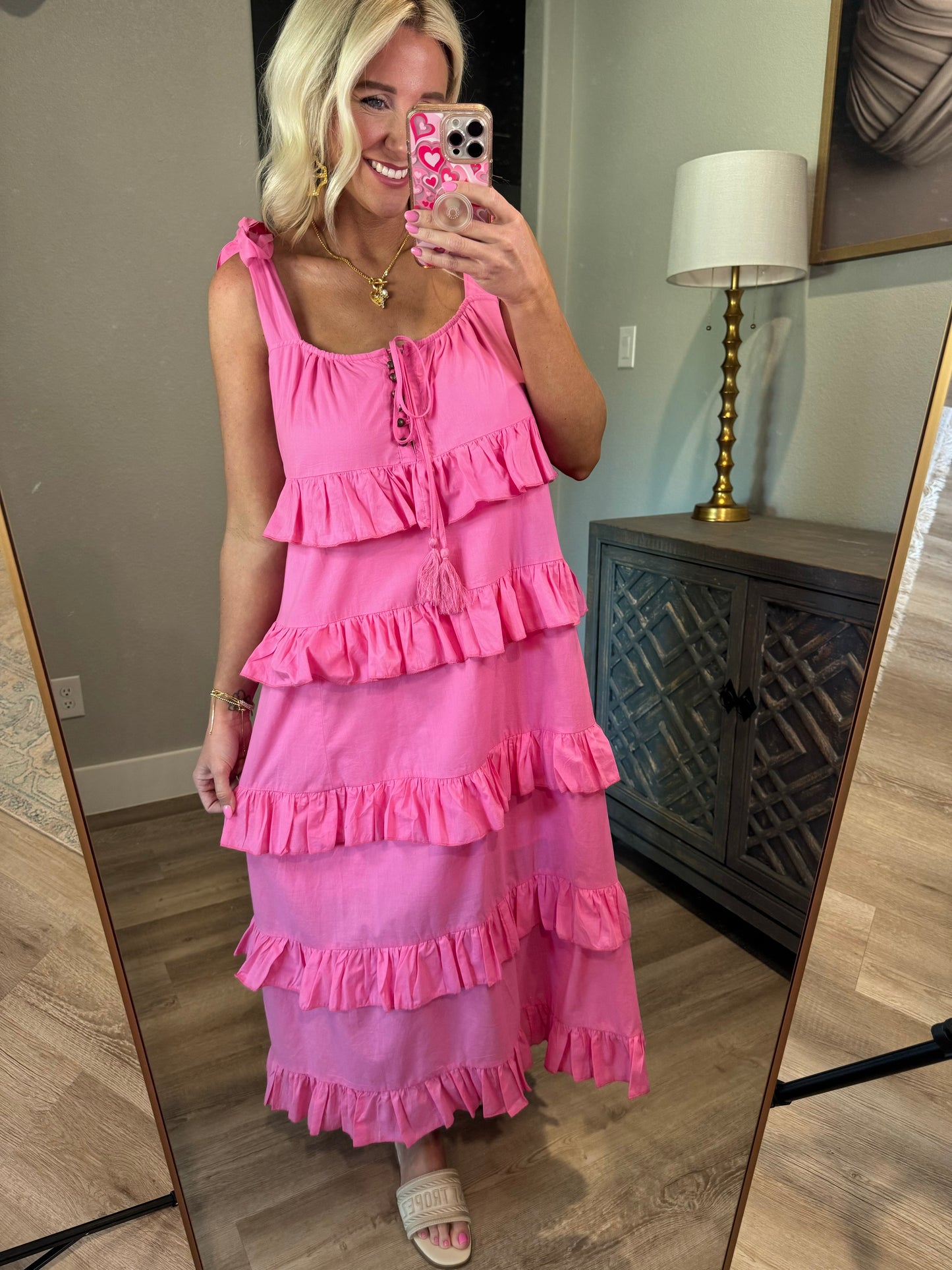 Pink Summer Midi Dress