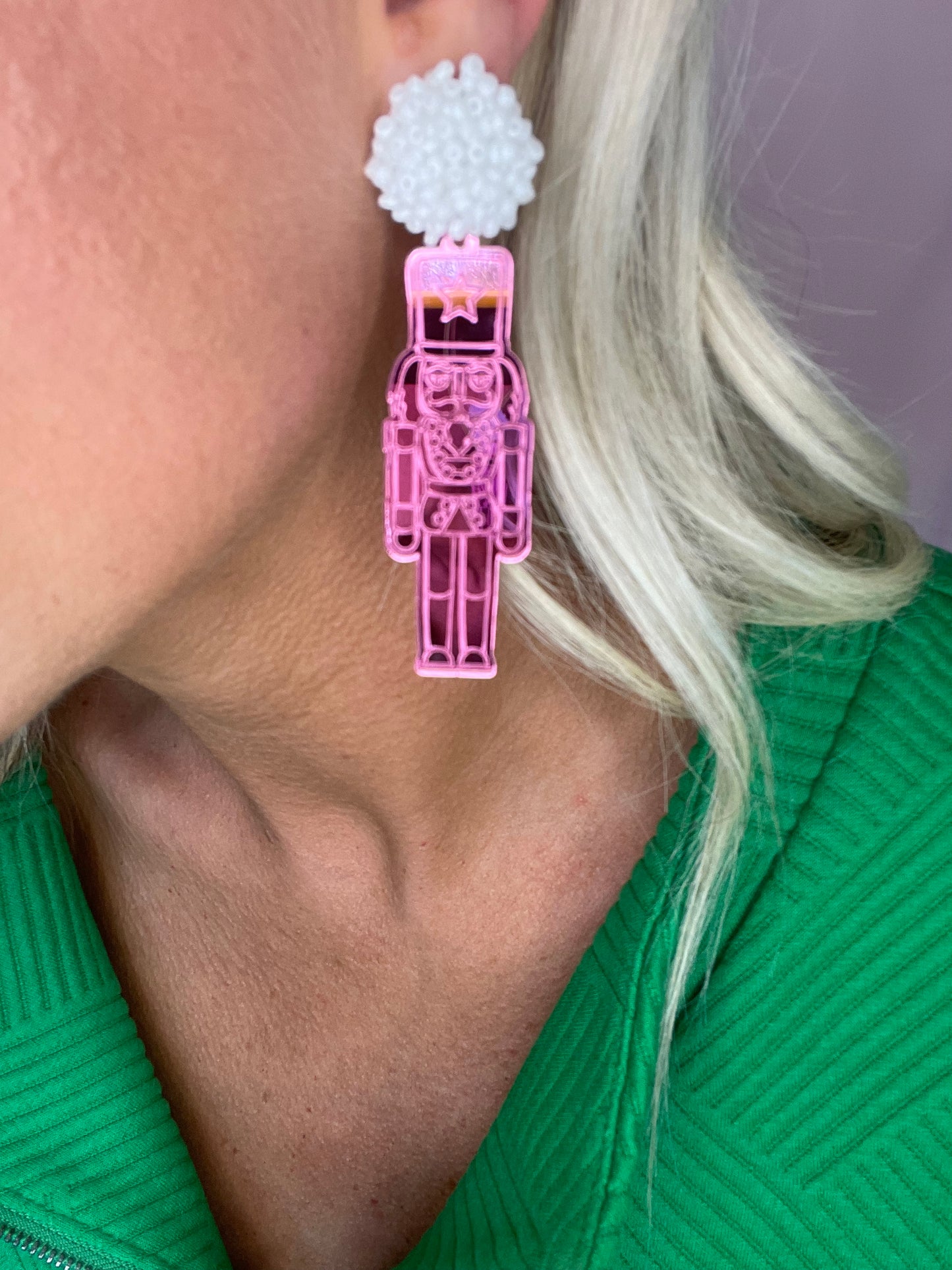 Pink Nutcracker Earrings