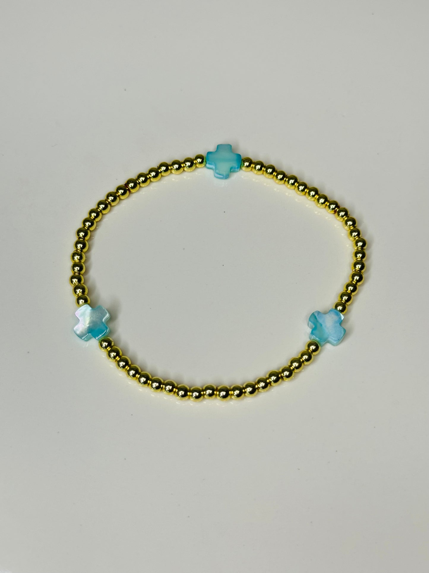 Blue Cross Bracelet