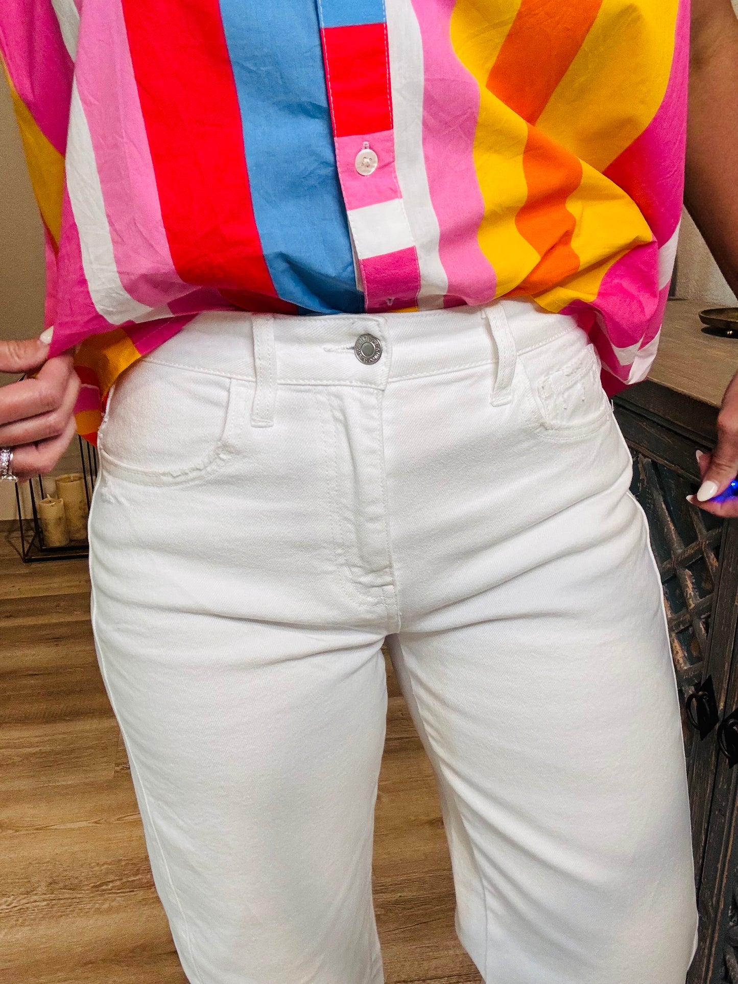 Super High Barrel Jeans-White