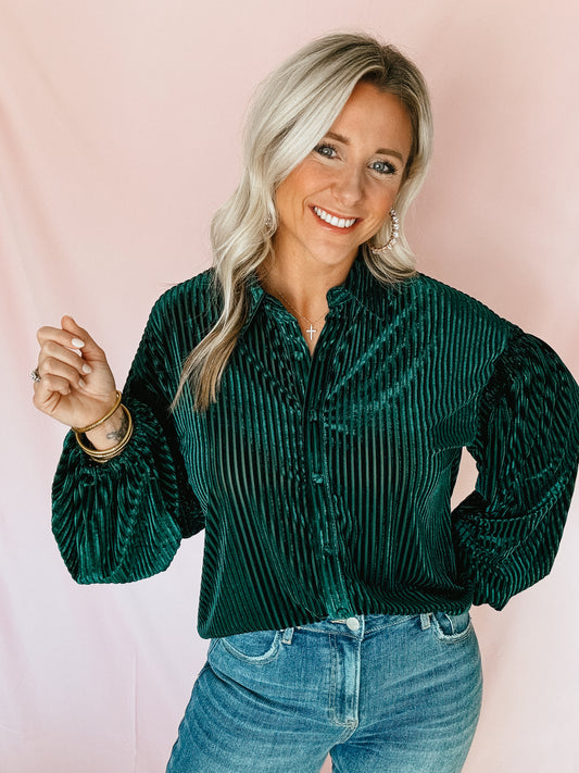 Velvet Dreams Top- Green