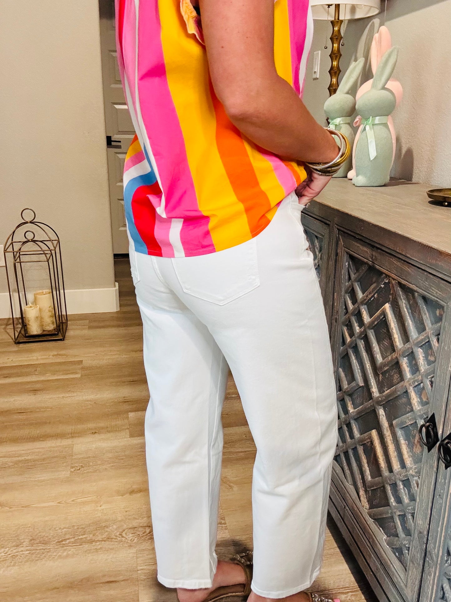 Super High Barrel Jeans-White