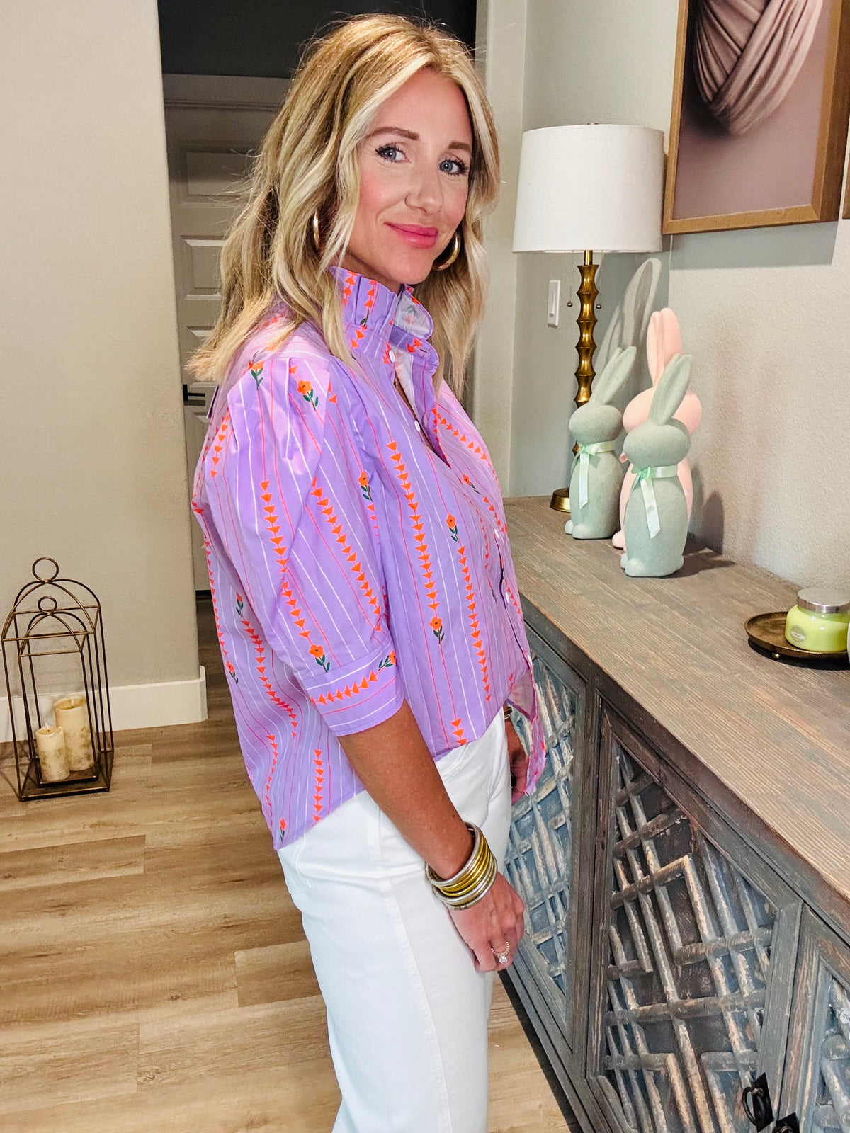 Lavender Bloom Button-Up