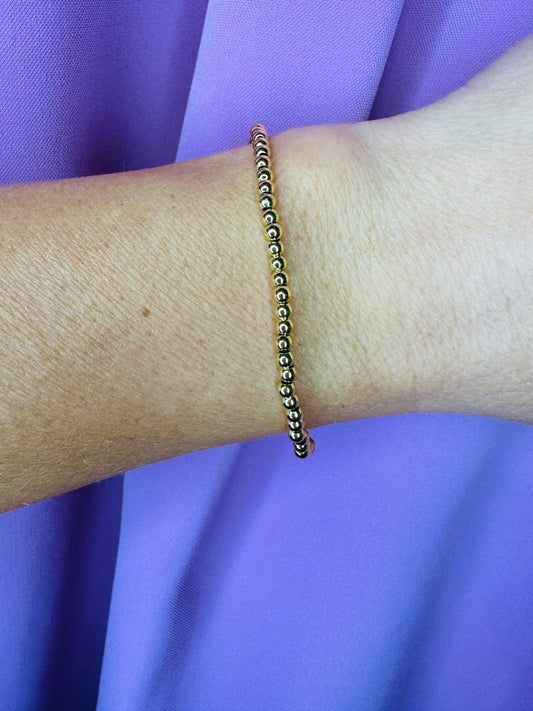 Gold Bead Stretch Bracelet