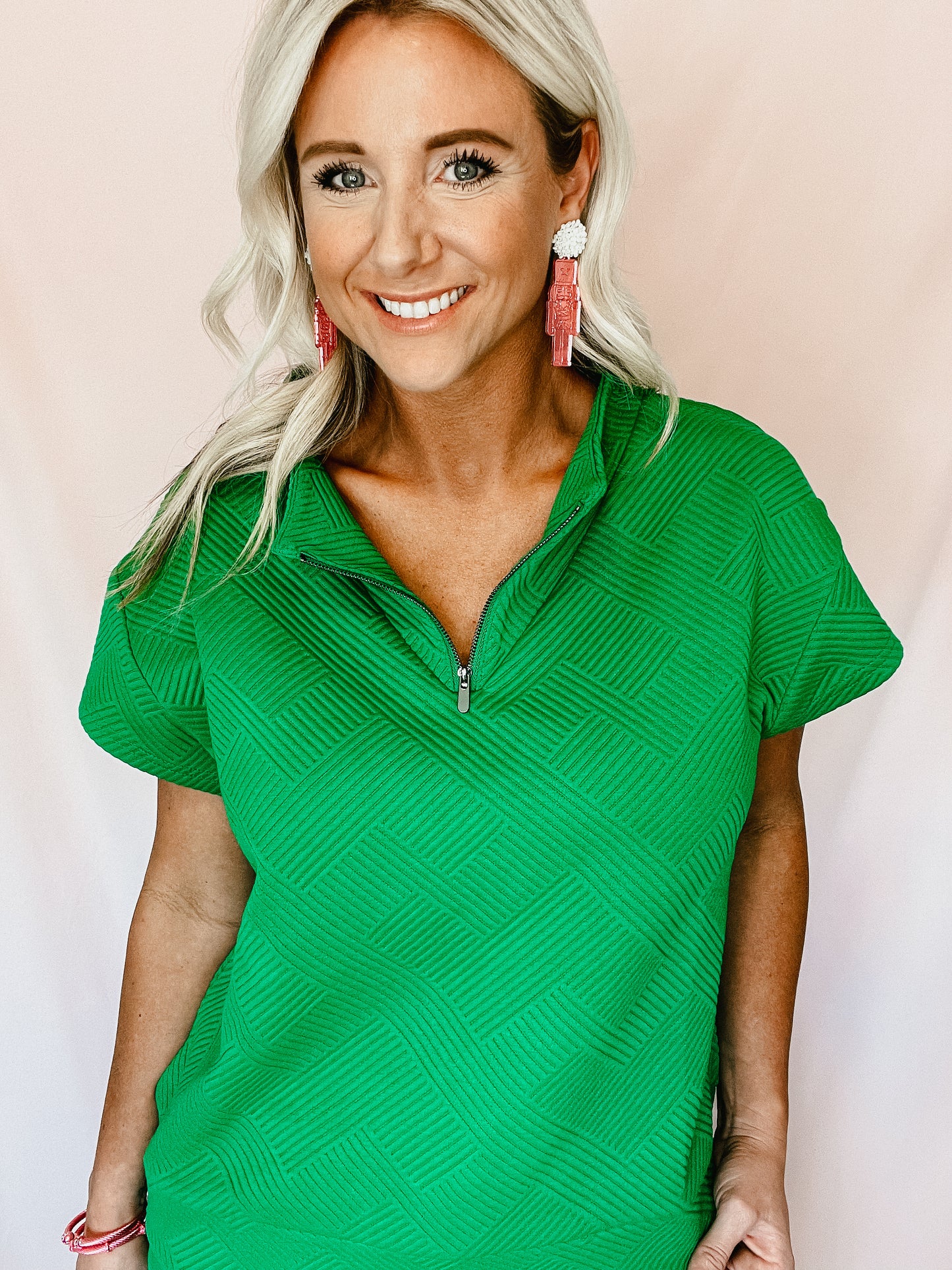 Kelly Green Textured Top