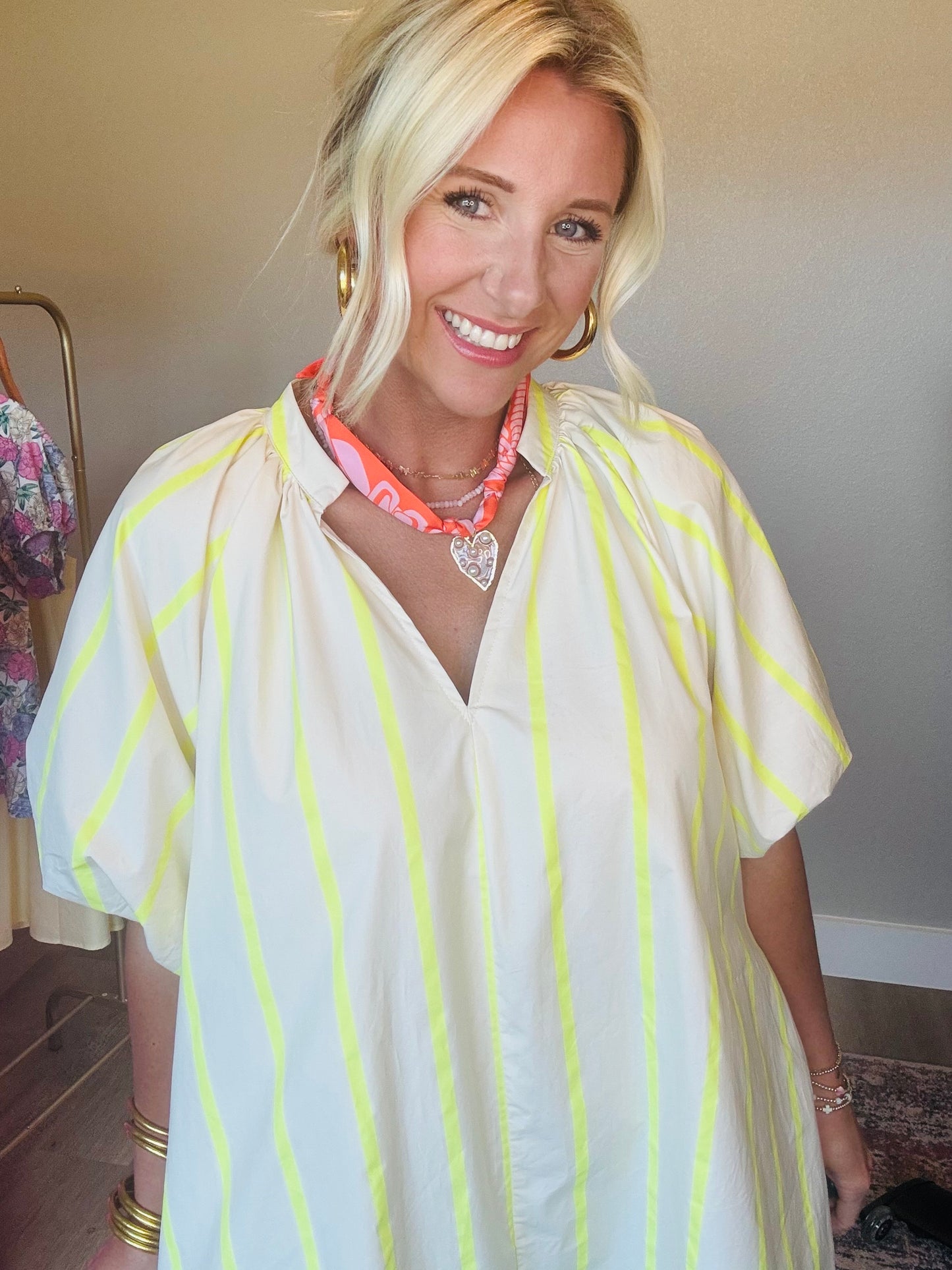 Neon Yellow Striped Mini