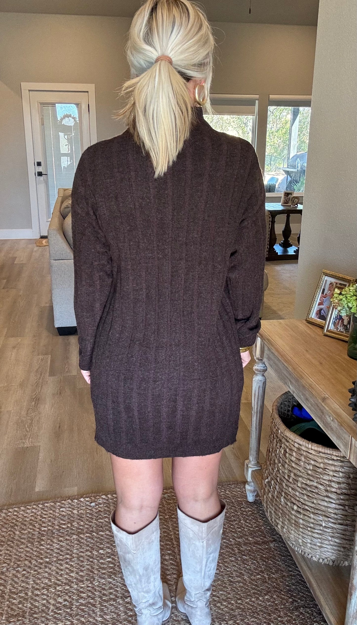 Chocolate Brown Sweater Dress