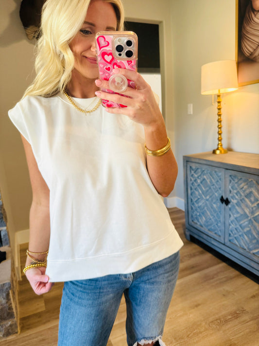 Everyday White Muscle Tee